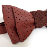 Oxblood Perforated Leather Bow Tie, by Cyberoptix