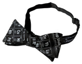 Black Periodic Table of the Elements bow tie, by Cyberoptix