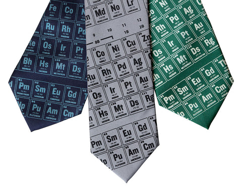Periodic Table Silk Necktie. Science Print Tie
