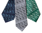 Light gray Periodic Table of the Elements printed neckties, chemistry ties, by Cyberoptix