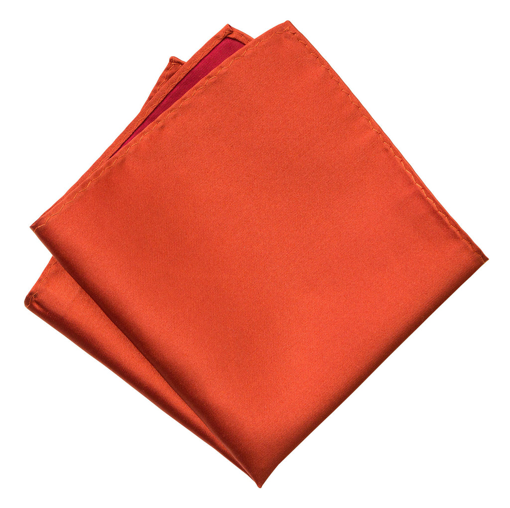thumbnail image 2 of Cinnamon Orange Plain Slub Tie & Pocket Square Set By Van Buck | Orange Wedding Tie – Van Buck England 2 of 11