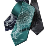 Philadelphia Map Wedding Necktie, Ties for Men, By Cyberoptix