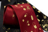 Burgundy and gold pill necktie