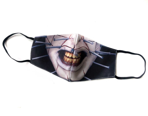 Pinhead Mask, Hellraiser Inspired Cloth Face Cover. Cenobite Mask