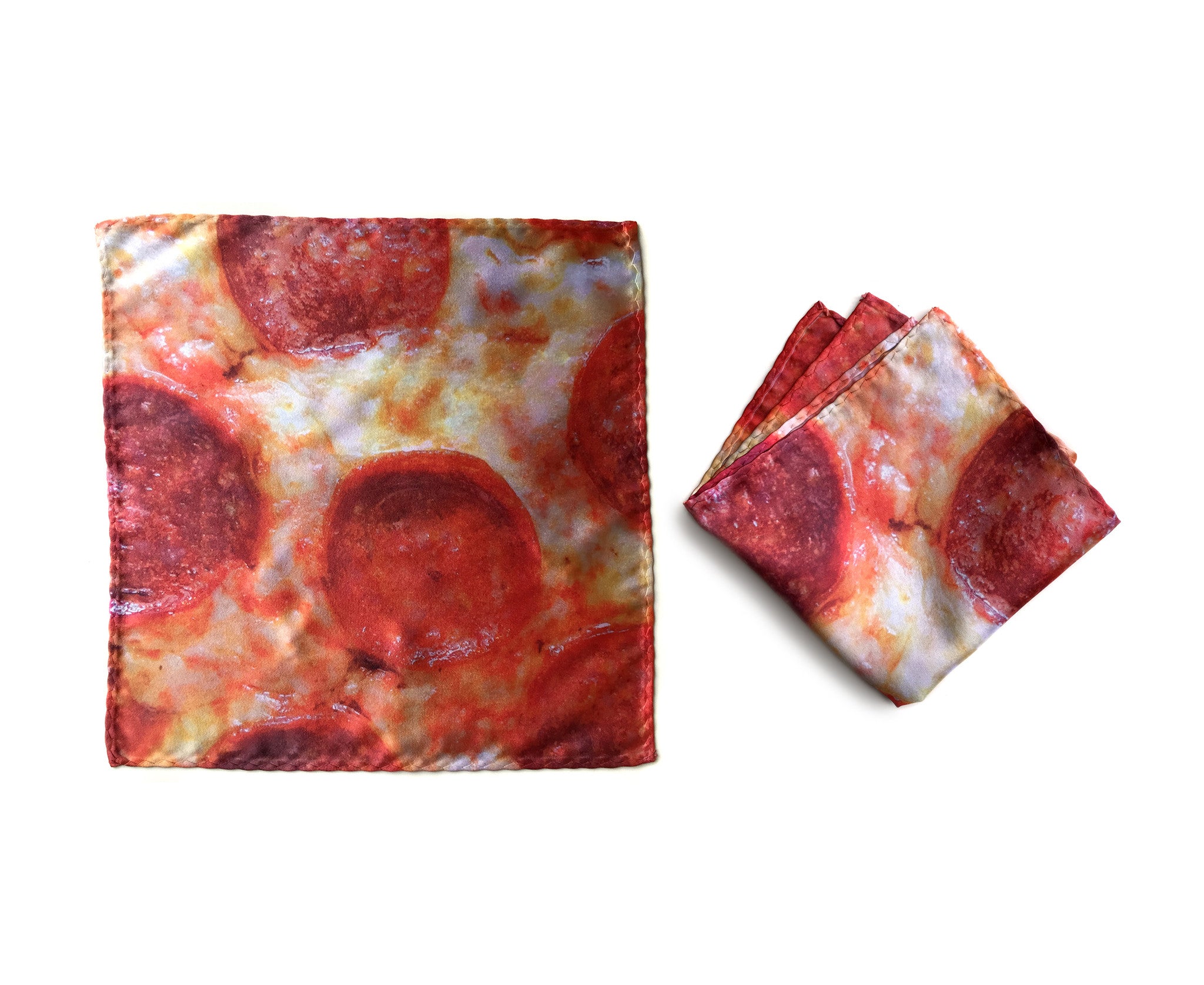 Pepperoni Pizza Pocket Square, by Cyberoptix