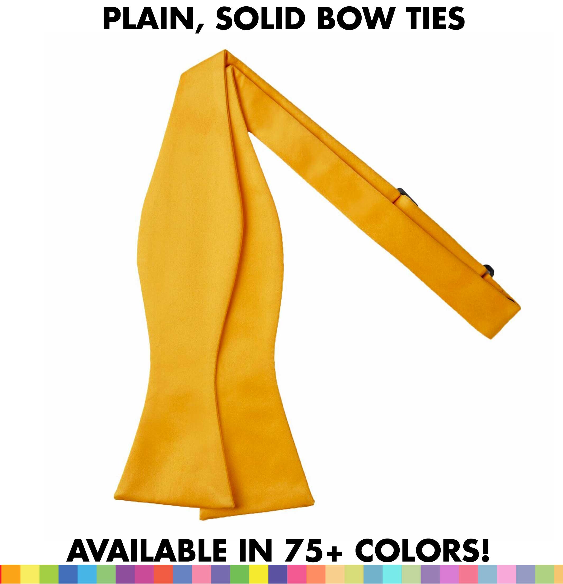 thumbnail image 2 of HISDERN Men's Red Solid Self Tie Bow Tie & Pocket Square Set, Classic Formal Satin Bowties Solid Pocket Square Set 2 of 14