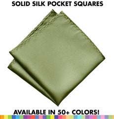 Solid Color Silk Pocket Squares. 50+ Colors! Plain, No Print