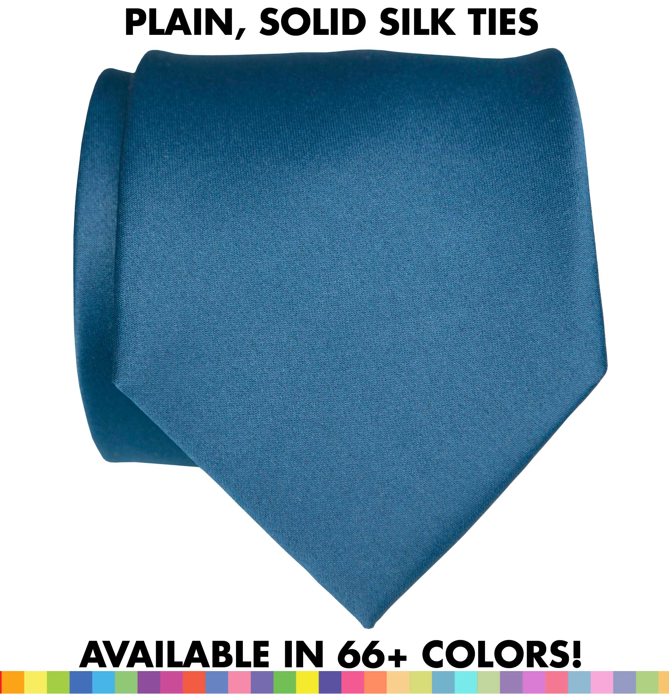 Solid Color Silk Ties No Print. 66 Colors Standard Narrow Size