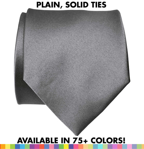 Solid Color Ties, No Print. 75+ Colors! Standard & Narrow