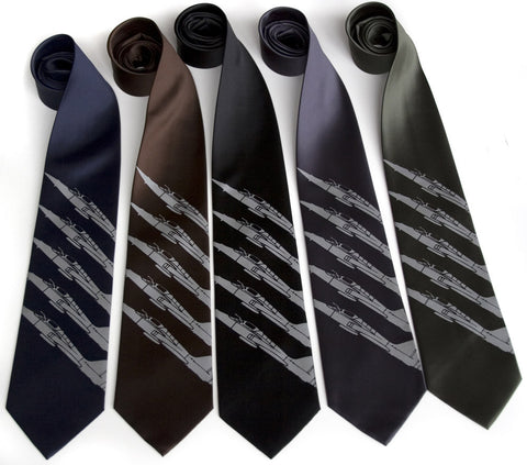 Plane Stripe Silk Necktie