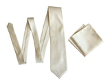 Cream Solid Color Pocket Square. Platinum Satin Finish for weddings, No Print, by Cyberoptix