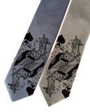 Playing Card Silk Necktie. "Poker Face" Queen tie.