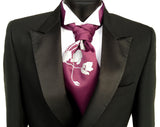  Silver ink on spiced wine ascot.