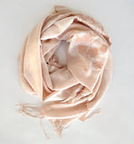Poppy scarf. Peach on blush light pashmina.