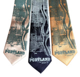 Portland Oregon Map Neckties, Pacific Northwest Ties, by Cyberoptix