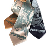 Portland Oregon Map Necktie, Pacific Northwest Tie