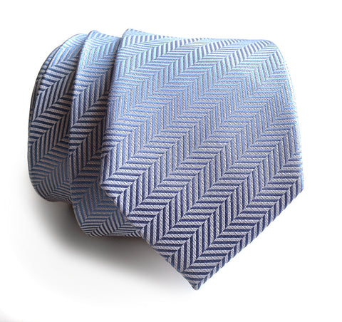 Powder Blue Herringbone Silk Necktie