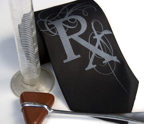 Prescription Rx Necktie, Fancy Flourish