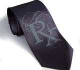  Rx Tie. Black pearl ink on black.