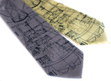 Mercury Rocket blueprint neckties.