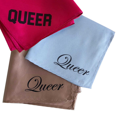 Naughty Hanky: Queer. Printed Pocket Square