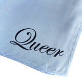 Naughty Hanky: Queer Printed Pocket Square, sky blue. by Cyberoptix