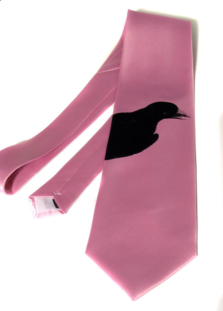 Stork Delivery Pink Silk Tie, Animal Neckties