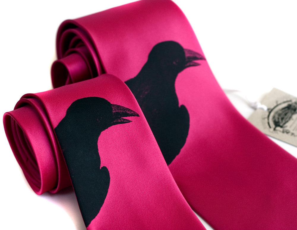 Stork Delivery Pink Silk Tie, Animal Neckties