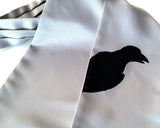  Raven ascot. Black on silver.