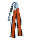 Le Mans Mirage Racing Stripes Bow Tie, Orange and Black on Sky Blue Tie, by Cyberoptix