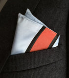 Racing stripes pocket square: Gulf-inspired Livery.