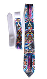 Rainbow Flame Aura Crystal Necktie, narrow width. by Cyberoptix