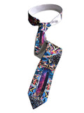 Rainbow Flame Aura Crystal Necktie, narrow width. by Cyberoptix