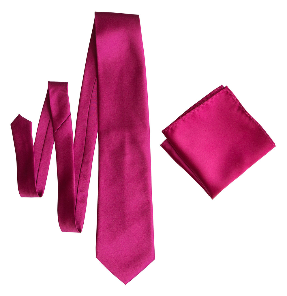 Raspberry Pocket Square. Red-Purple Solid Color Satin Finish, No Print