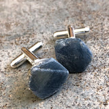 Raw Sapphire Crystal Cufflinks