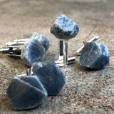 Raw Sapphire Crystal Cufflinks