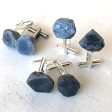 Raw Sapphire Crystal Cufflinks