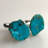 Turquoise Cufflinks, natural raw stone cufflinks