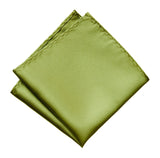 Sage Green Pocket Square. Yellow-Green Solid Color Satin Finish, No Print, by Cyberoptix
