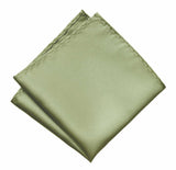 Sage Green Pocket Square. Yellow-Green Solid Color Satin Finish, No Print