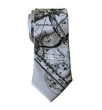Sagittarius Constellation Necktie, Black on Silver Zodiac Print Tie, by Cyberoptix