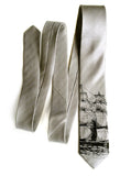 Clipper Ship woven silk tie: black on silver
