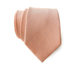 Light coral orange silk & linen blend tie.