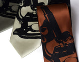 Black on cinnamon, Microscope Necktie.