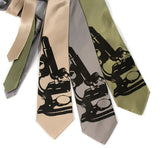 Microscope Neckties. Black on champagne, silver, sage.