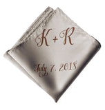 Initials Pocket Square. Personalized Custom Monogram