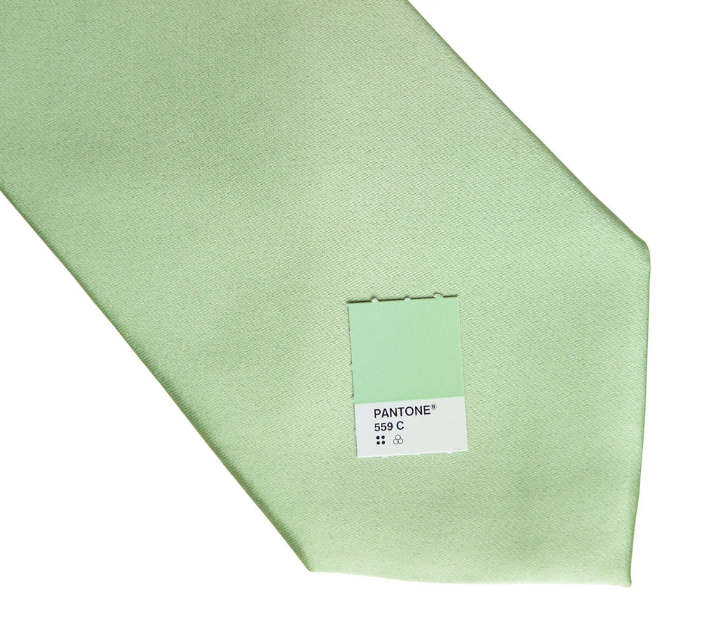 Seafoam Green Necktie. Solid Color Satin Finish Tie, No Print