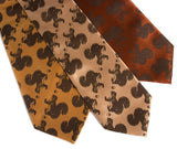 Chocolate ink on mustard, pale gold, cinnamon microfiber.