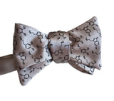 Serotonin & Dopamine Silver Bow Tie, Happiness Molecules Tie, by Cyberoptix