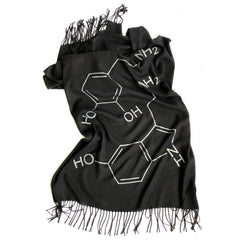 Serotonin & Dopamine Scarf, Silkscreened Bamboo Pashmina